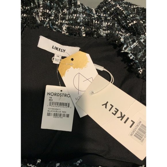 LIKELY Alessandra Black/Blue Tweed Fit & Flare Dress, Size 14 NWT! $248 - Picture 11 of 11